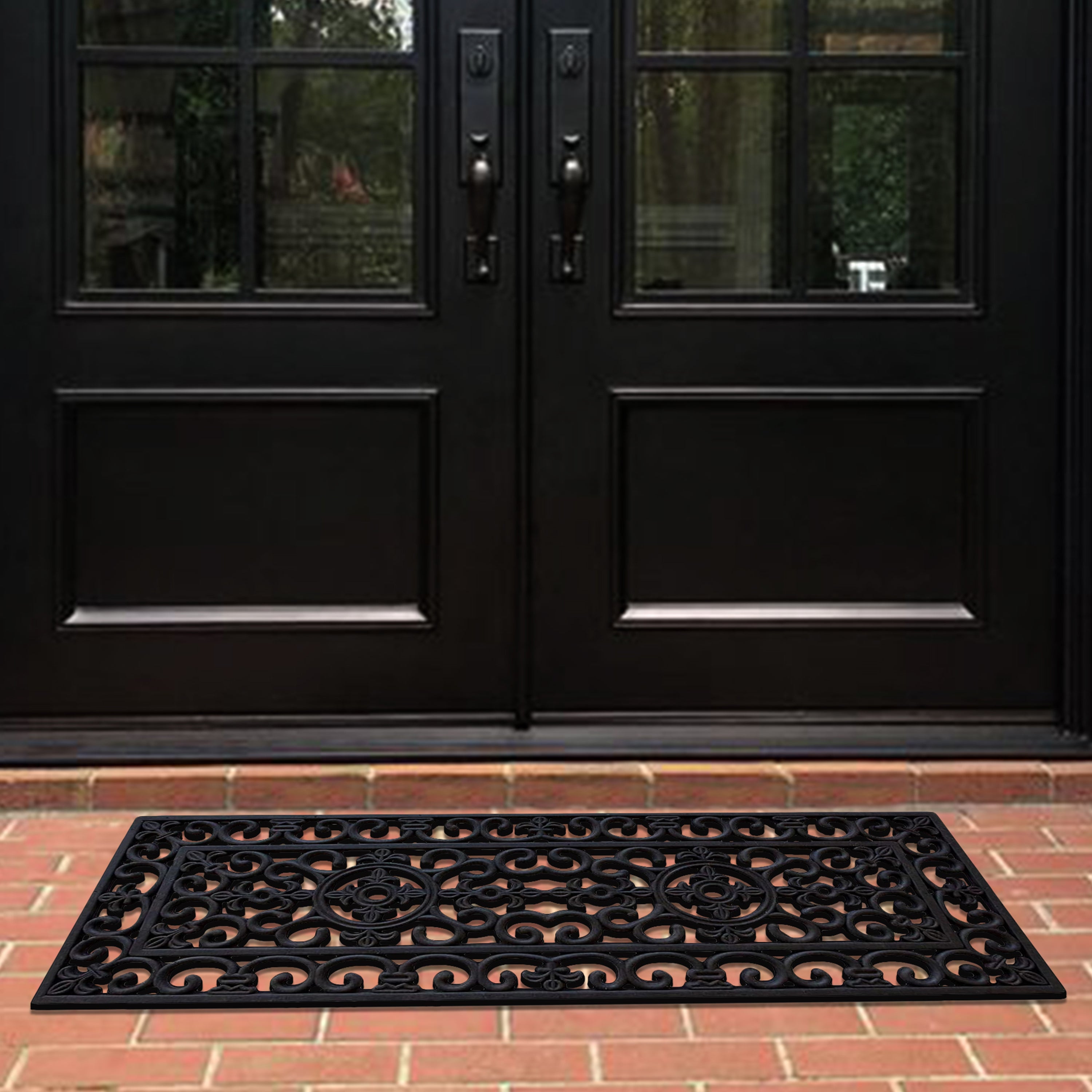 outdoor rubber entryway mat with non slip backing