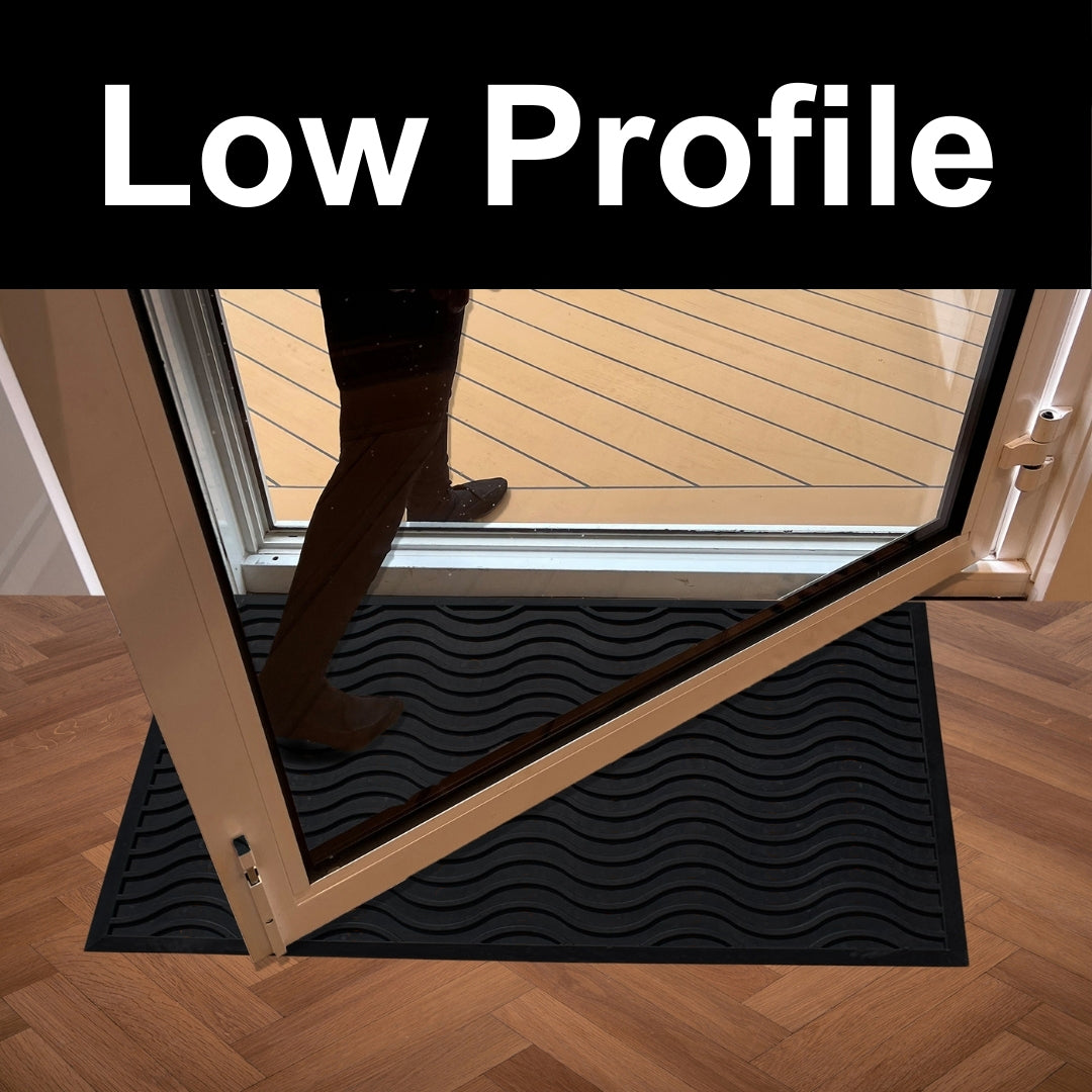 A1HC Commercial Rubber Floor Mat – Heavy Duty Non-Slip Wave Pattern Drainage Rubber Entry Mat Indoor Outdoor