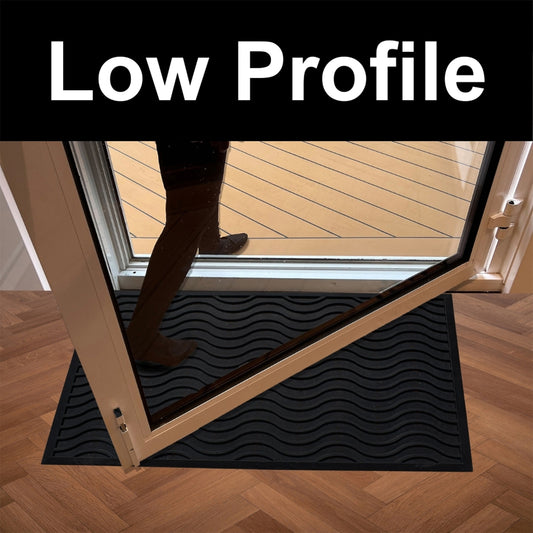 non slip rubber entry mat with textured wave surface