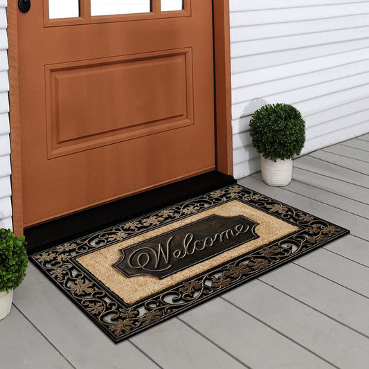 non slip rubber coir door mat outdoor entryway