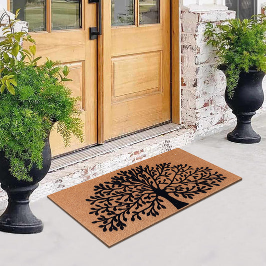 decorative tree coir door mat for porch entrance