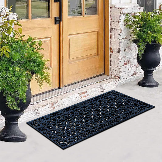 weather resistant rubber front door mat