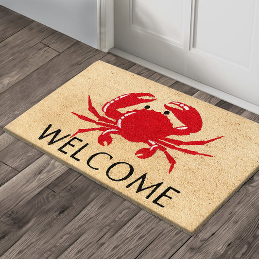 Crab Welcome Coastal Coir Doormat 18x30, view 4