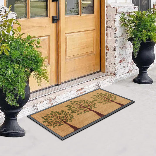 Weather resistant coir doormat for patio and porch entry