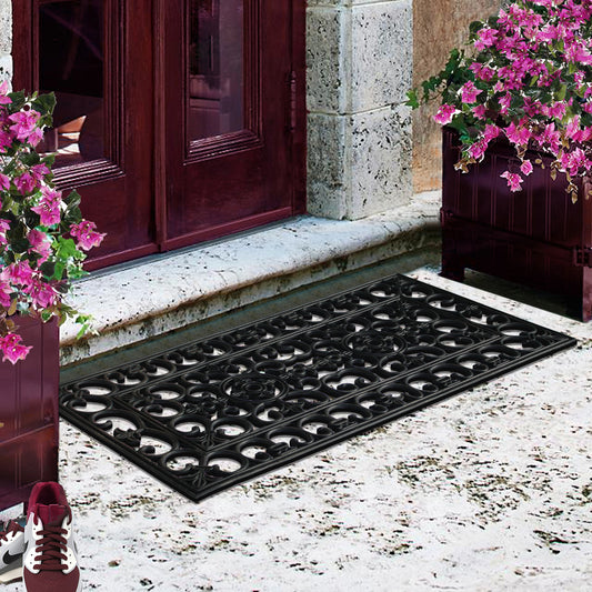decorative rubber door mat for patio entrance