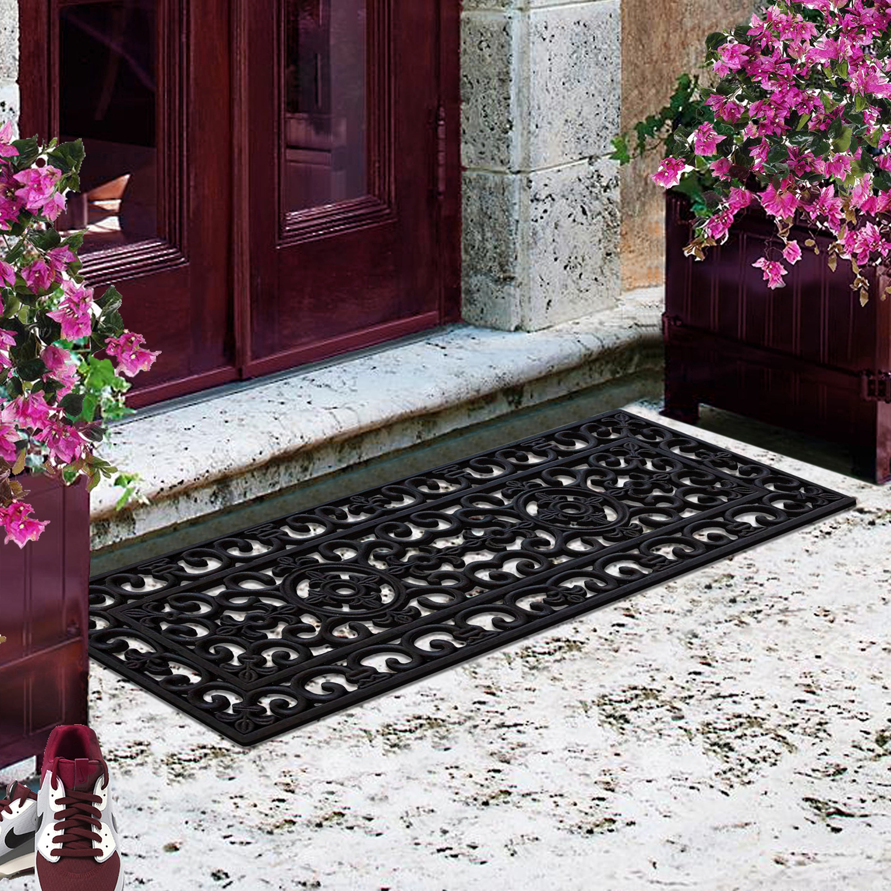 weather resistant rubber front door mat