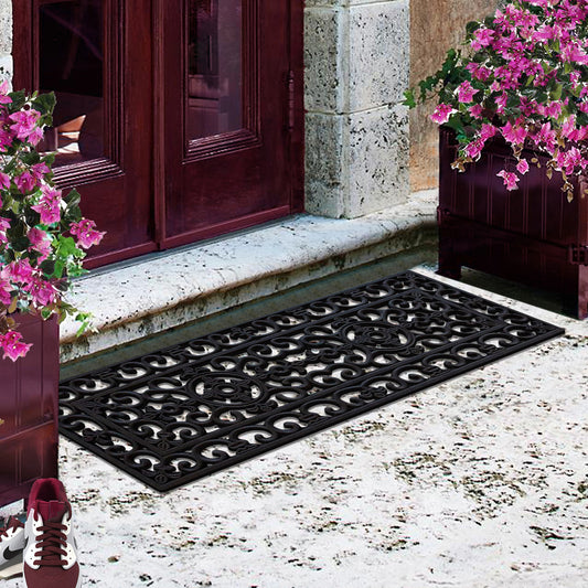 weather resistant rubber front door mat