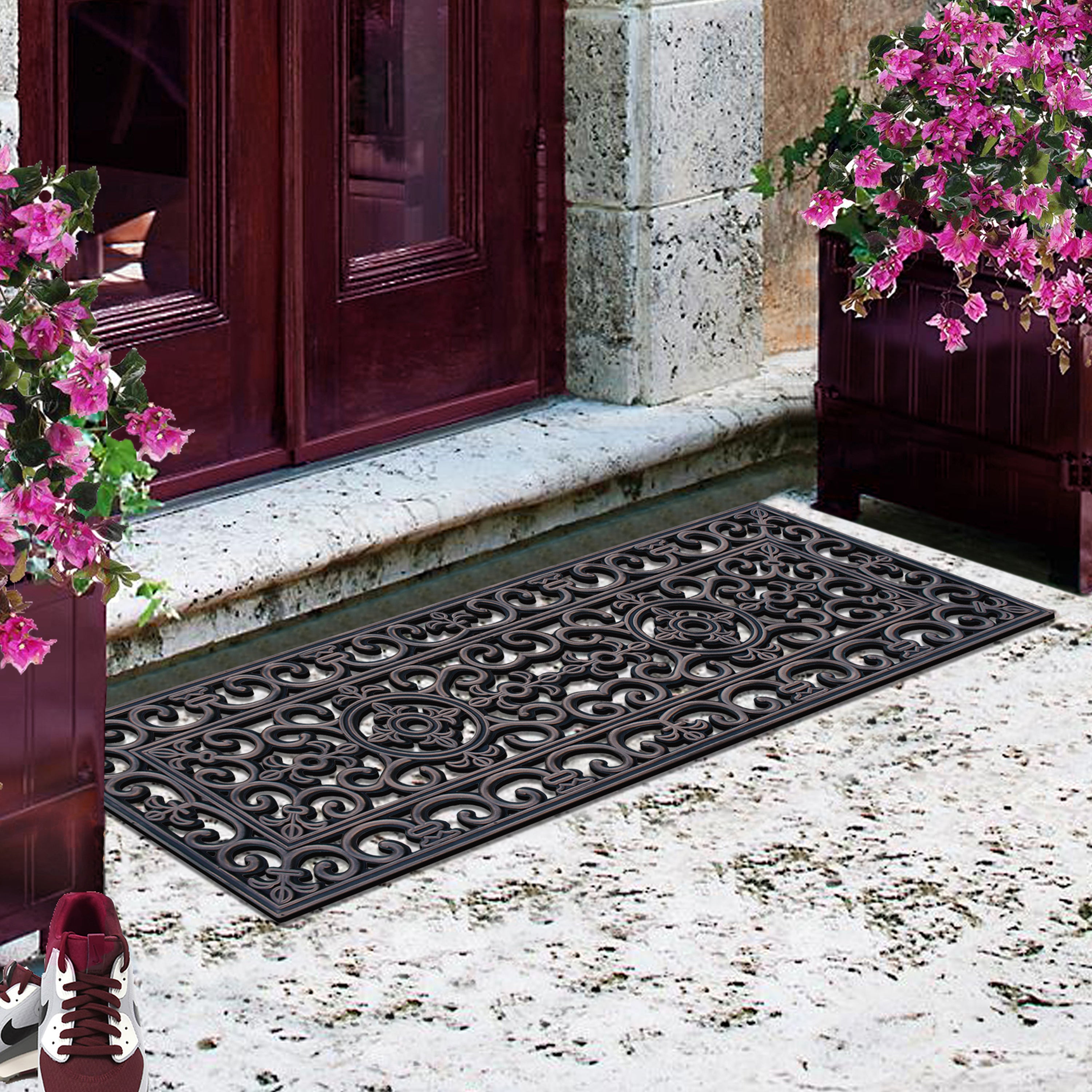 weather resistant rubber door mat outside entrance