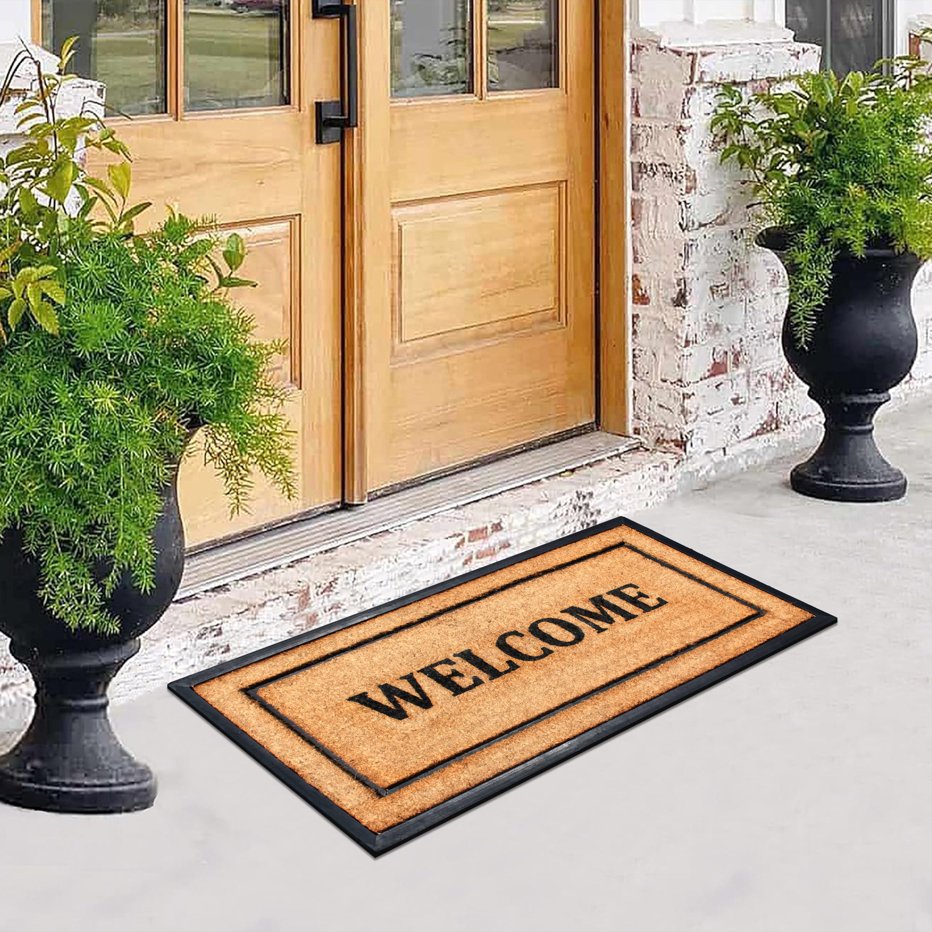 long entryway mat 24x48 with welcome design