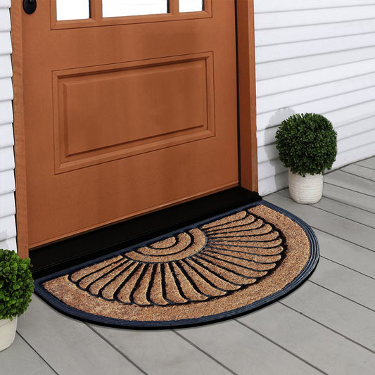 non slip rubber coir half round door mat