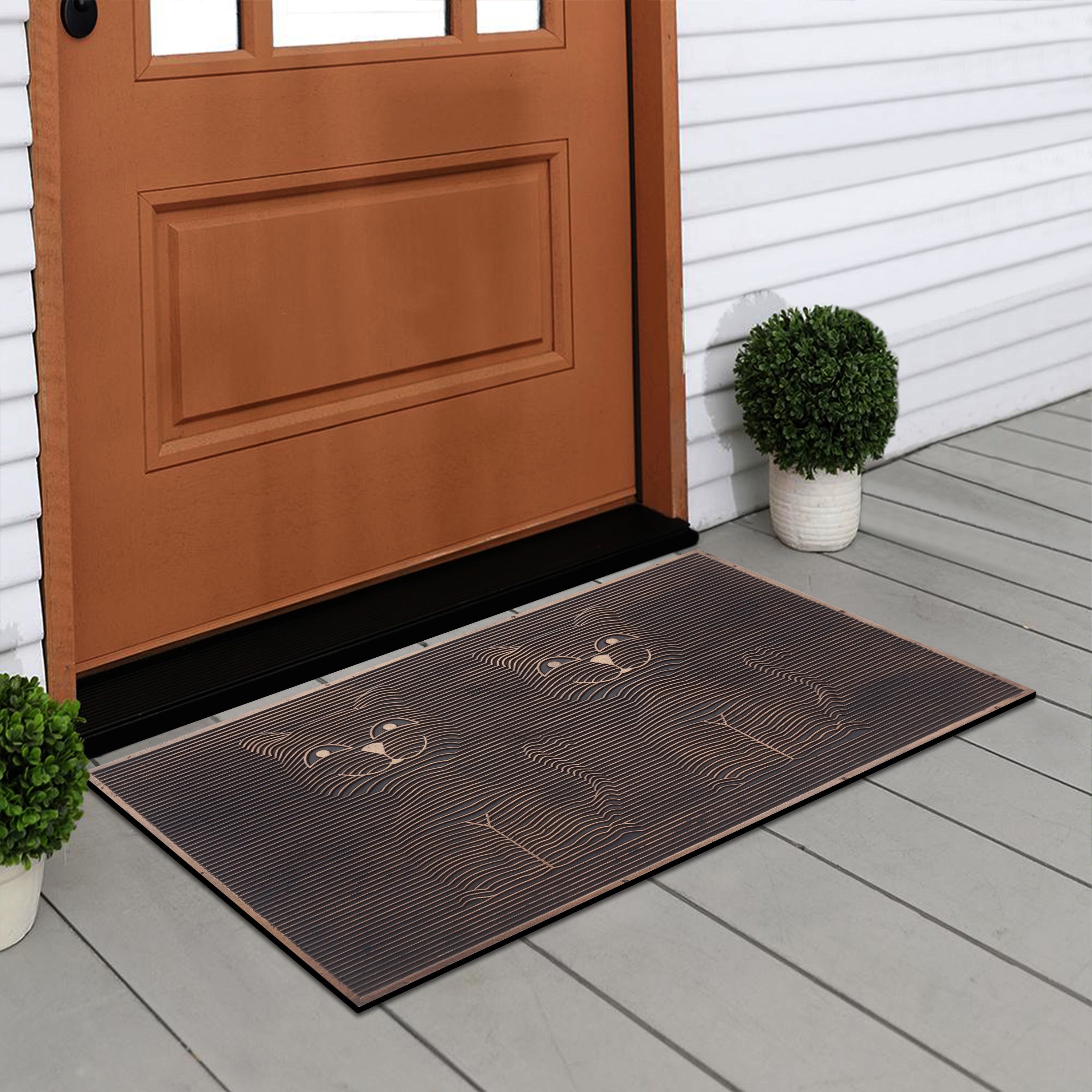 non slip cat themed rubber doormat