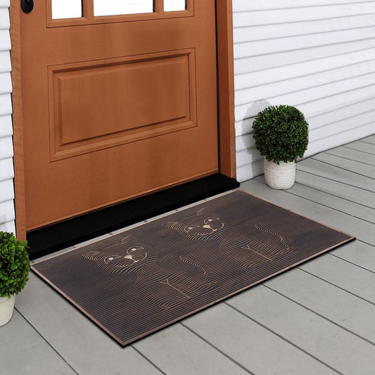 non slip cat themed rubber doormat