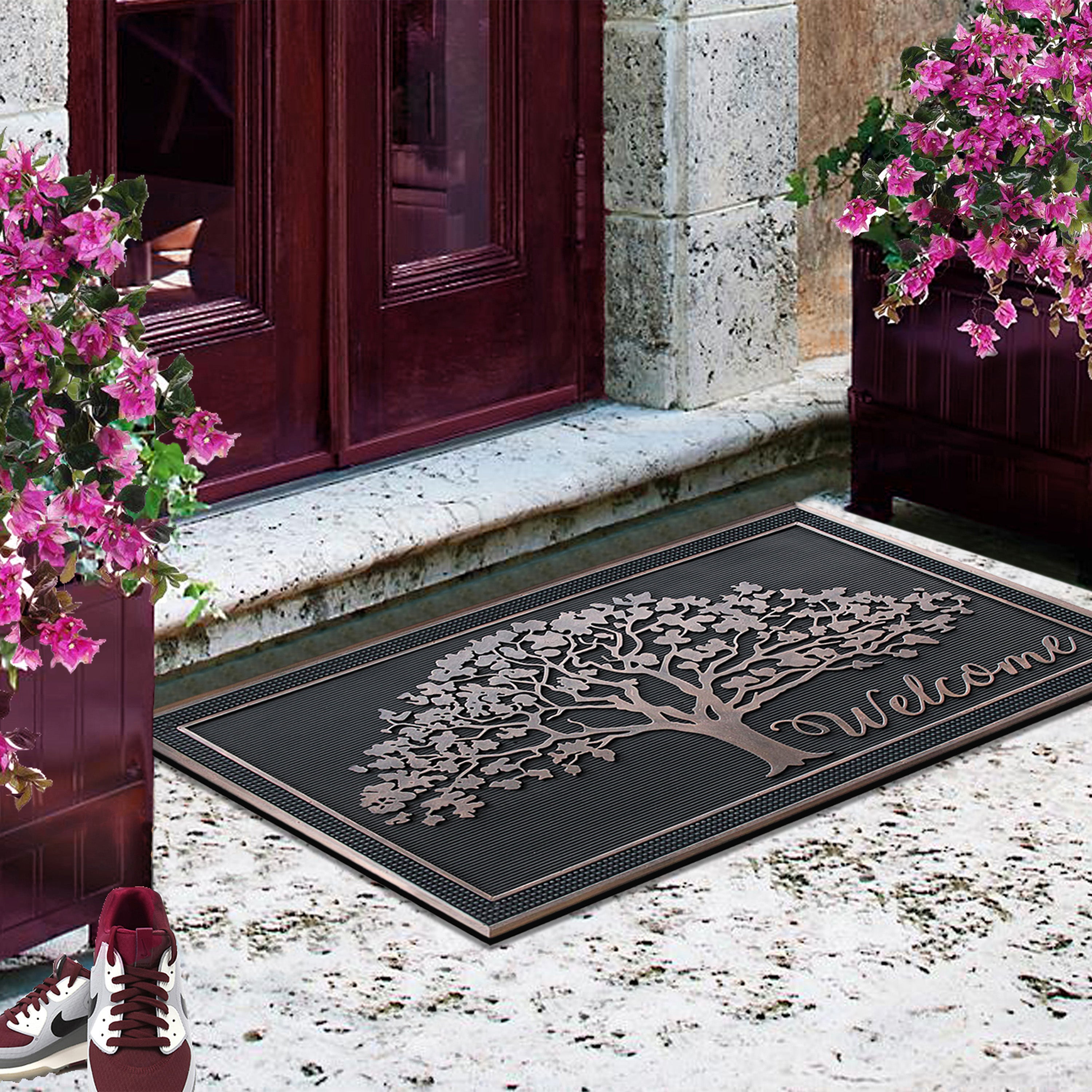 non slip rubber welcome doormat for patio entrance