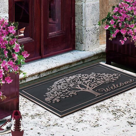 non slip rubber welcome doormat for patio entrance