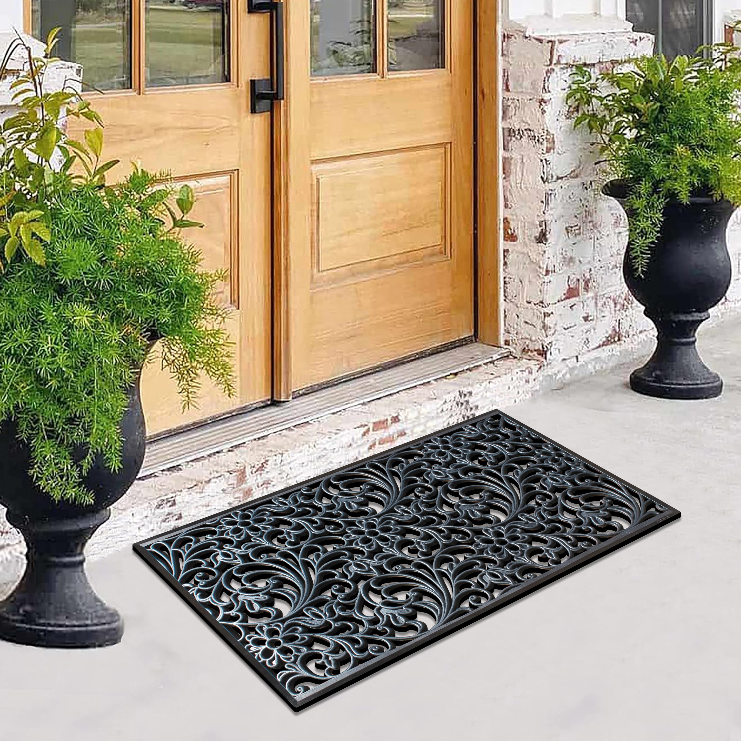 weather resistant rubber door mat outside entrance