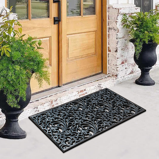 weather resistant rubber door mat outside entrance