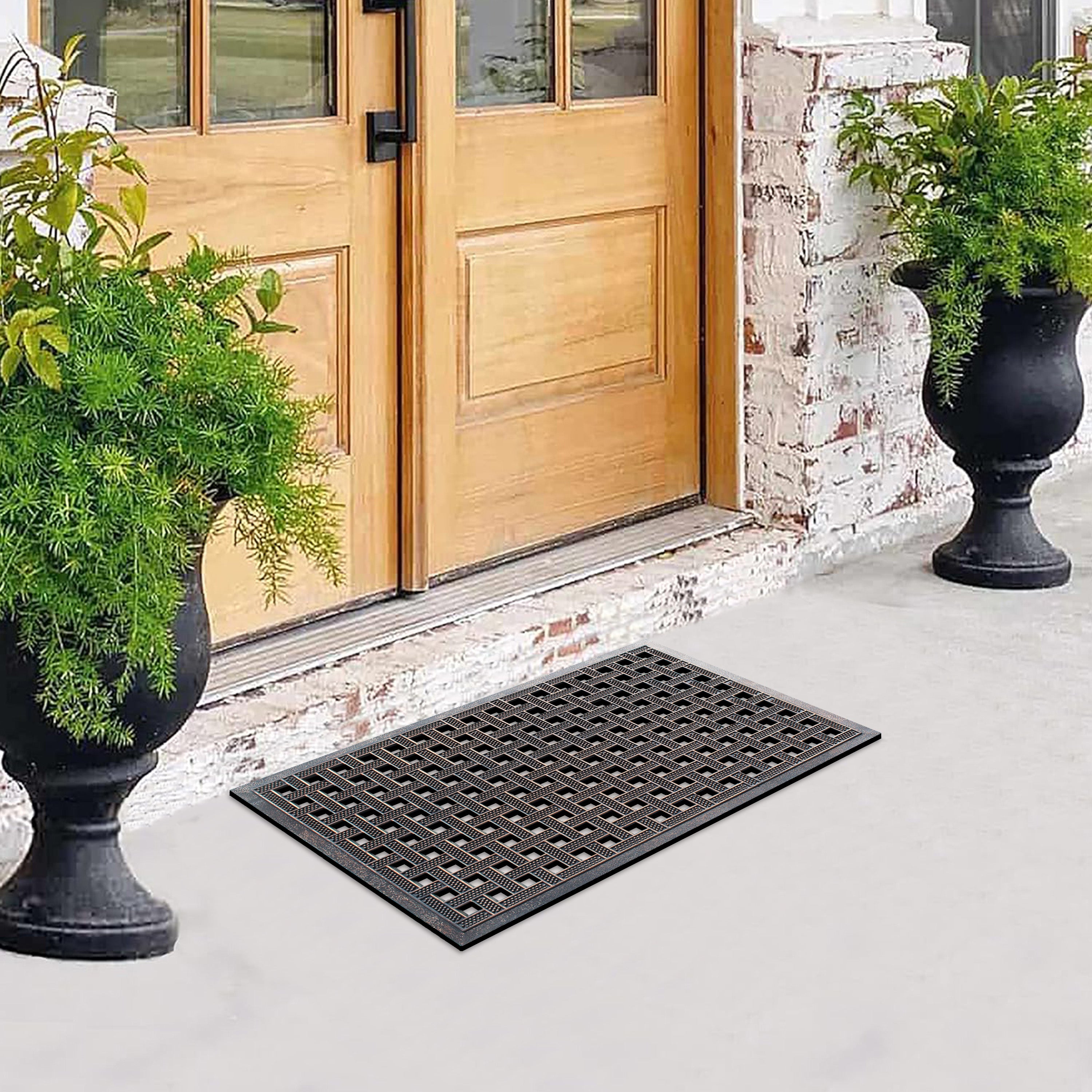 weather resistant rubber door mat outside entrance