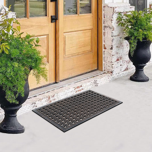 weather resistant rubber door mat outside entrance