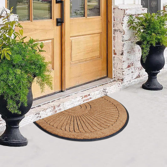 non slip rubber coir half round door mat