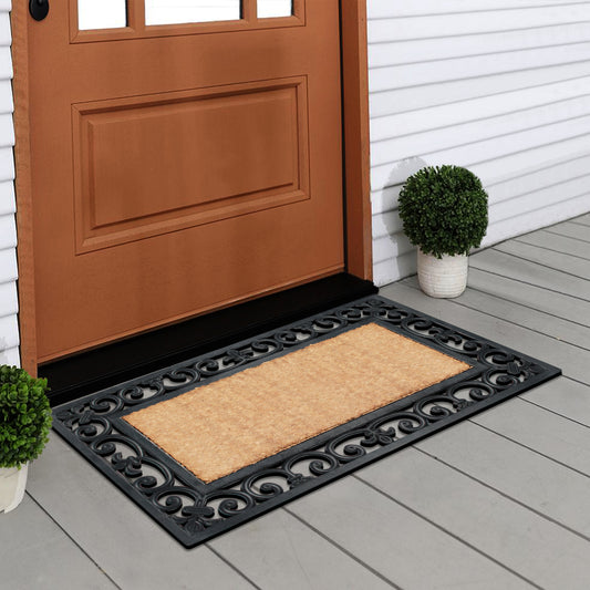 non slip rubber coir door mat outdoor use