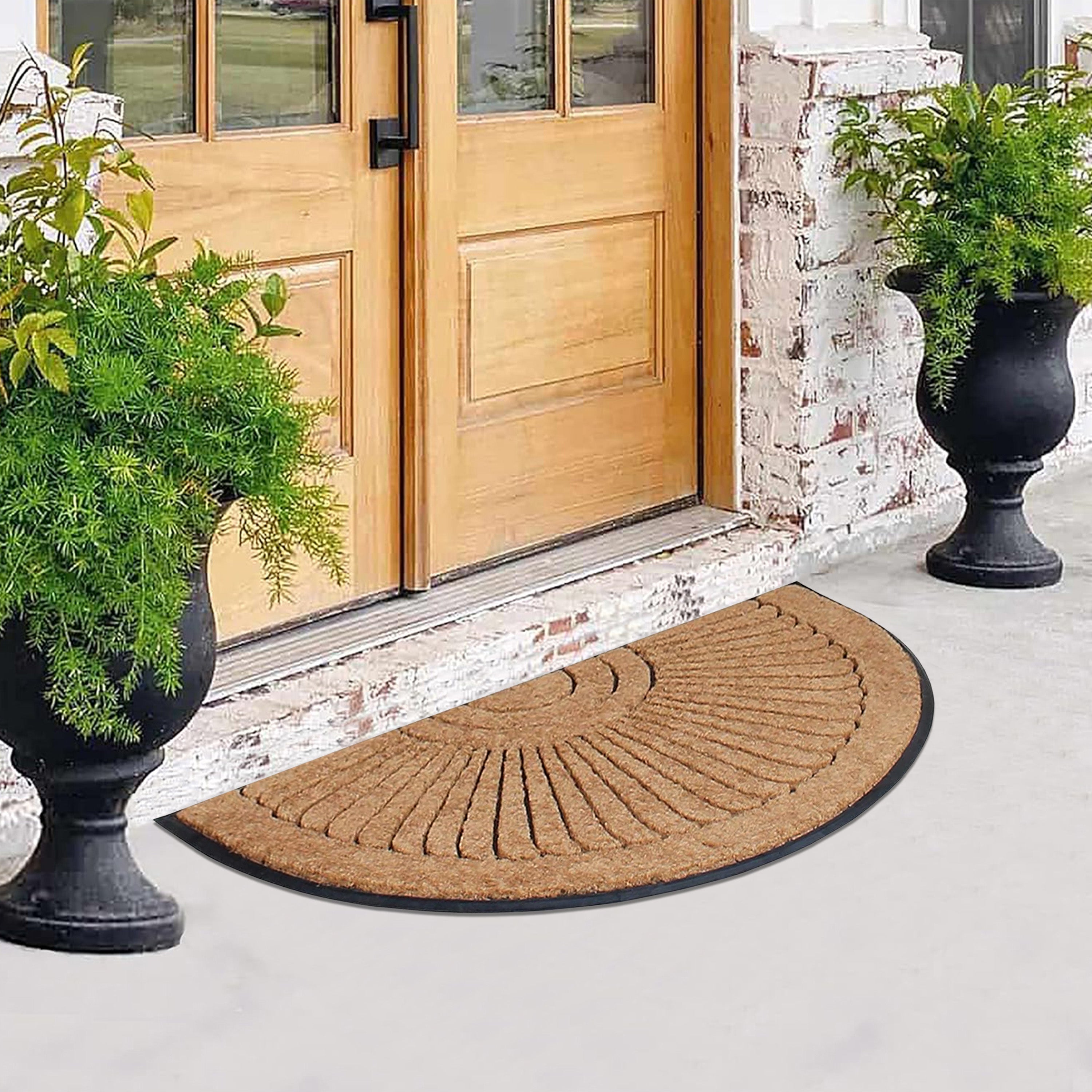 non slip rubber coir half round door mat