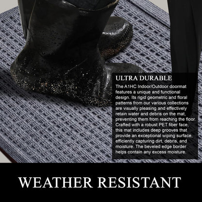 A1HC Durable Multi Purpose Polypropylene Rubber Doormat for Indoor Outdoor Front Door Mat, Waffle