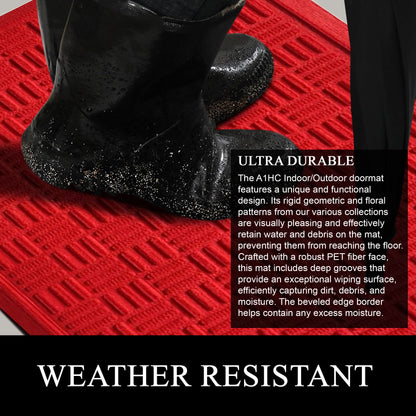 A1HC Durable Multi Purpose Polypropylene Rubber Doormat for Indoor Outdoor Front Door Mat Criss Cross