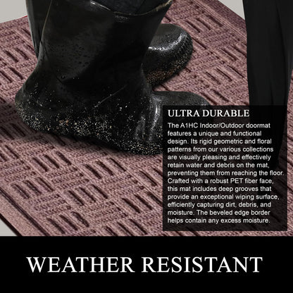 A1HC Durable Multi Purpose Polypropylene Rubber Doormat for Indoor Outdoor Front Door Mat Criss Cross