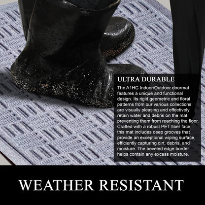 A1HC Durable Multi Purpose Polypropylene Rubber Doormat for Indoor Outdoor Front Door Mat Criss Cross