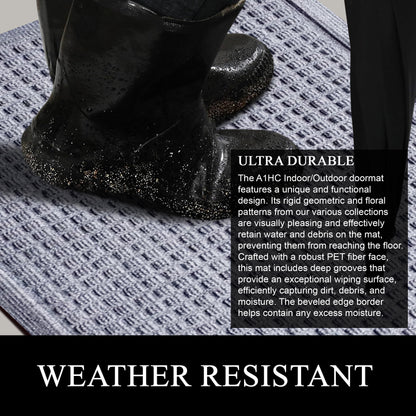 A1HC Durable Multi Purpose Polypropylene Rubber Doormat for Indoor Outdoor Front Door Mat, Waffle