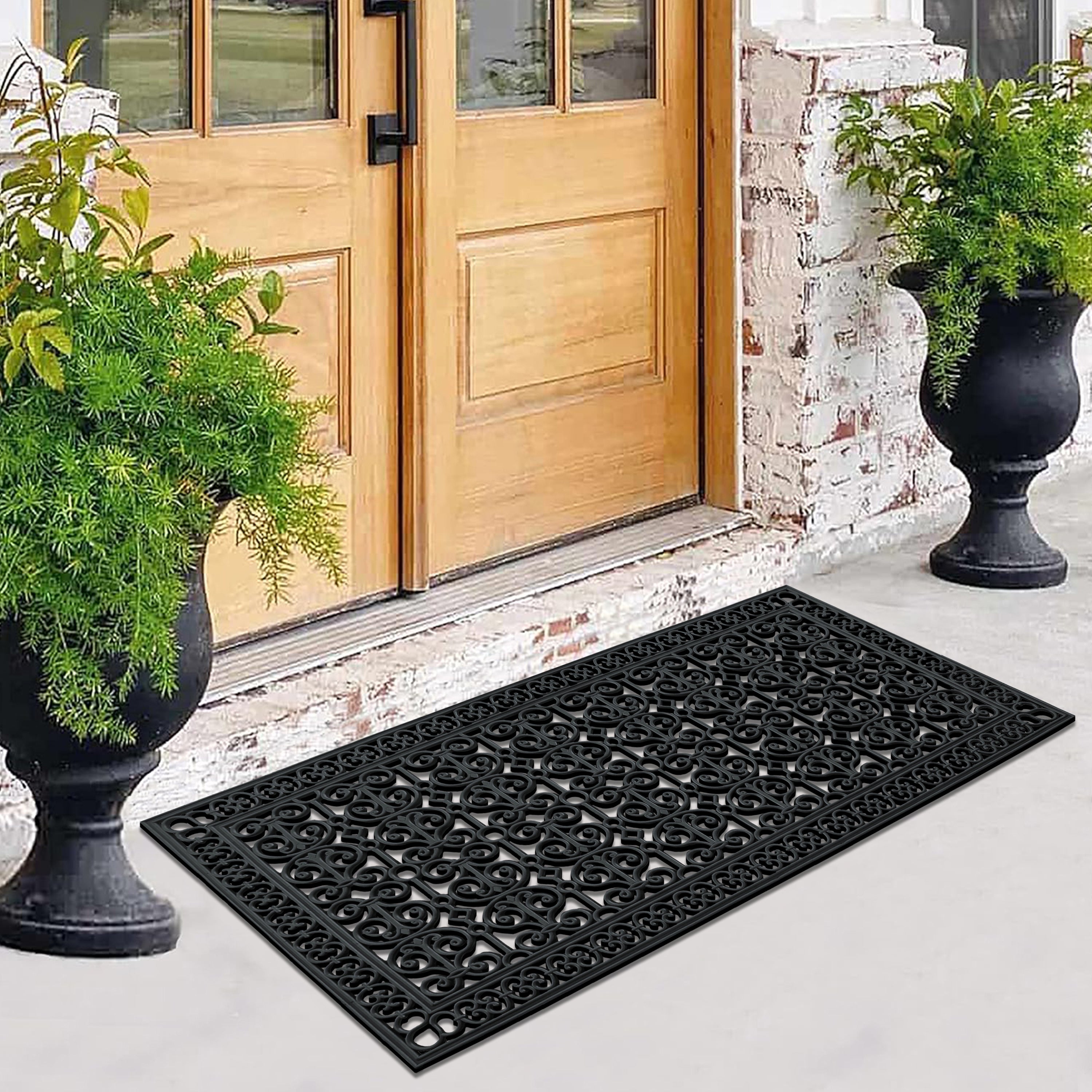 weather resistant rubber doormat for patio entrance