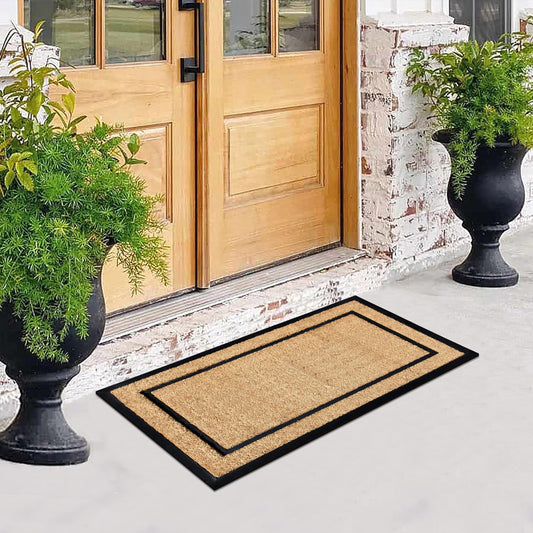 Rectangular outdoor entry mat for porch and patio