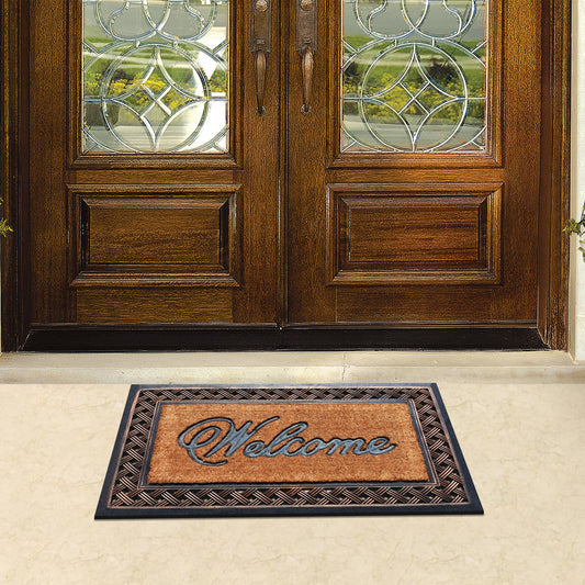 patio door mat coir and rubber border entryway