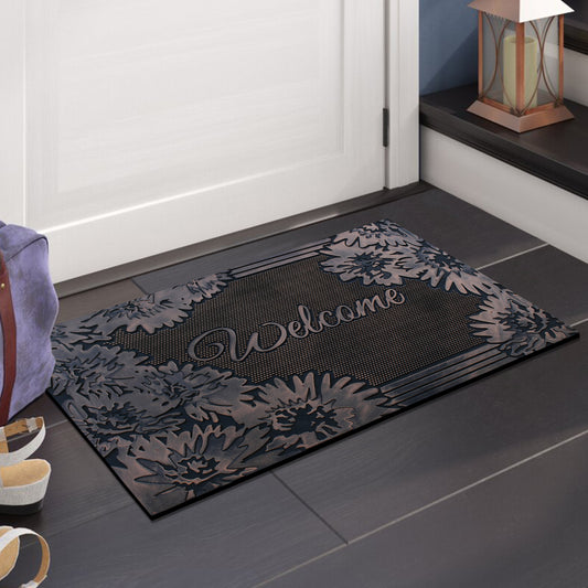 weather resistant rubber front door mat