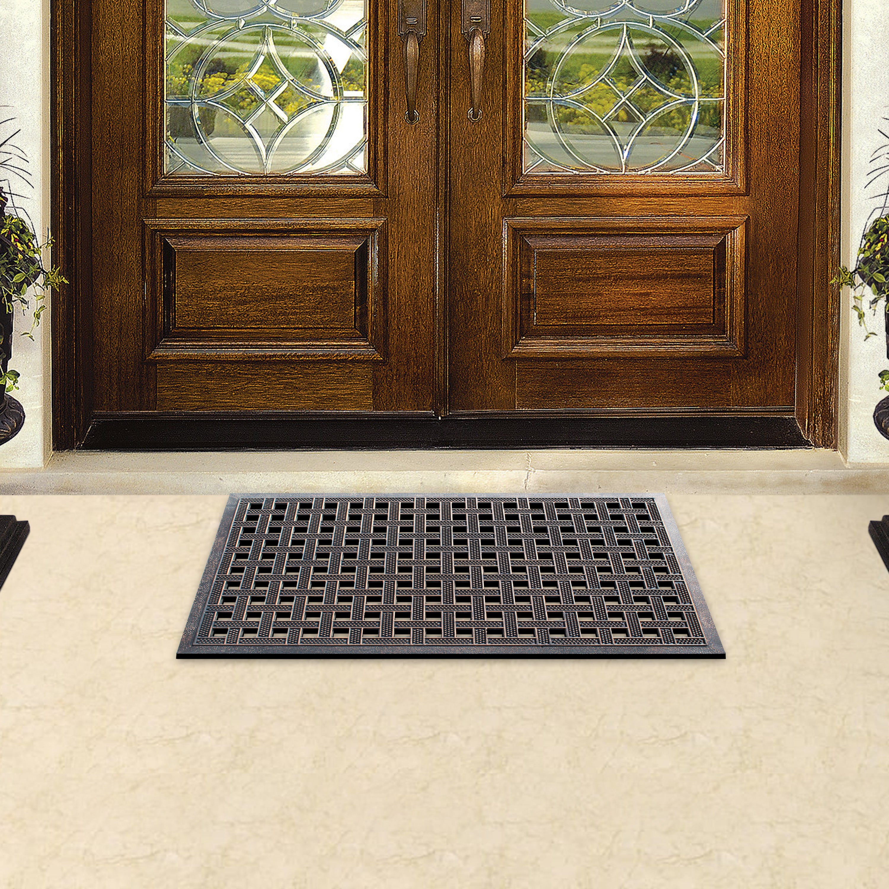 durable rubber mat for patio or outdoor entryway