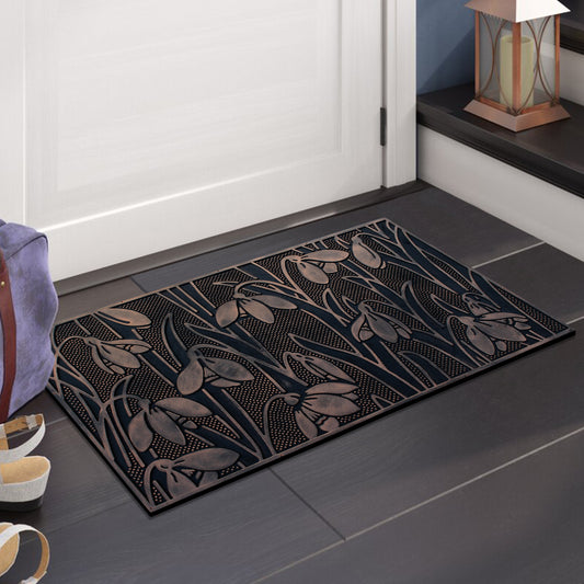 Weather resistant rubber mat for front porch