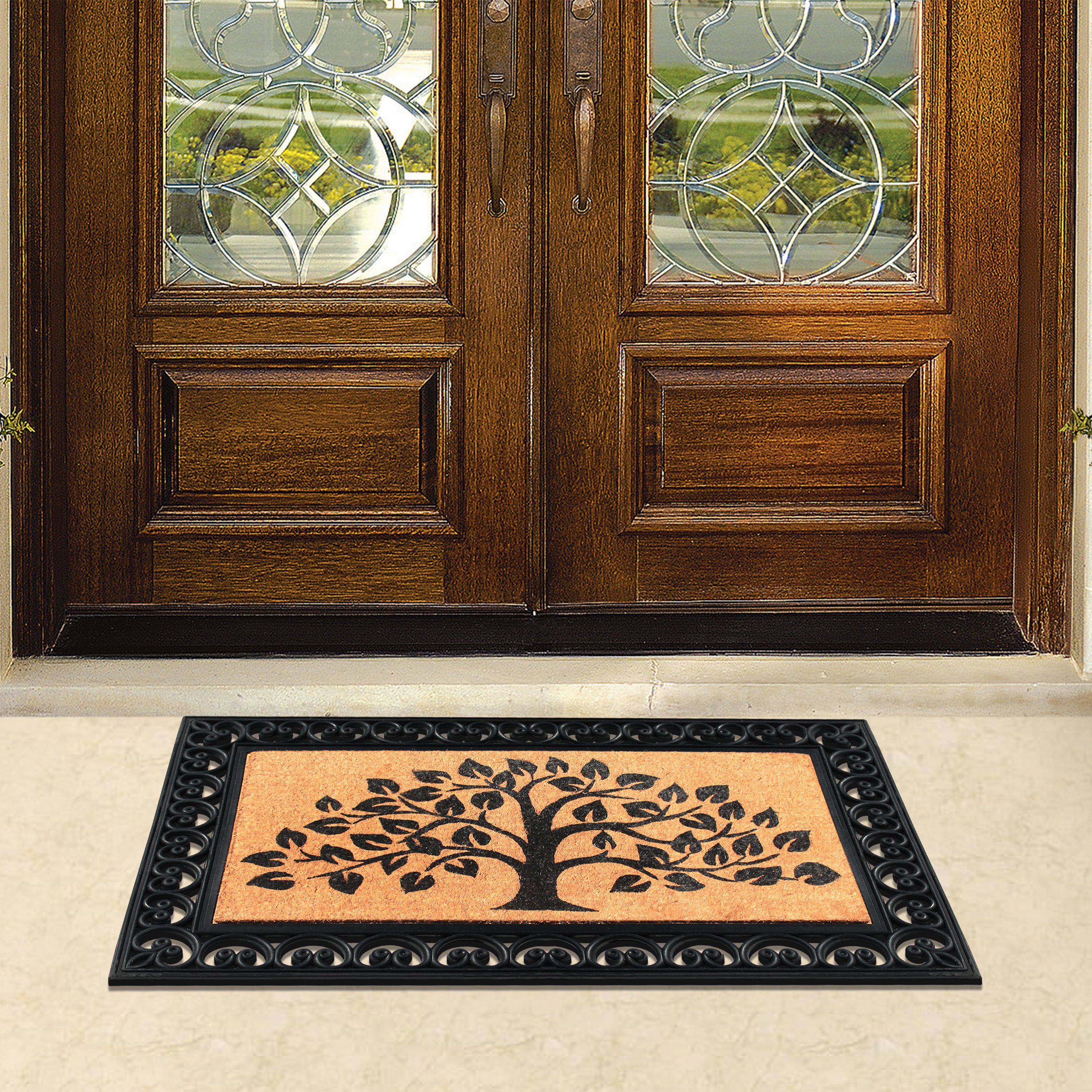 patio door mat coir and rubber outdoor use