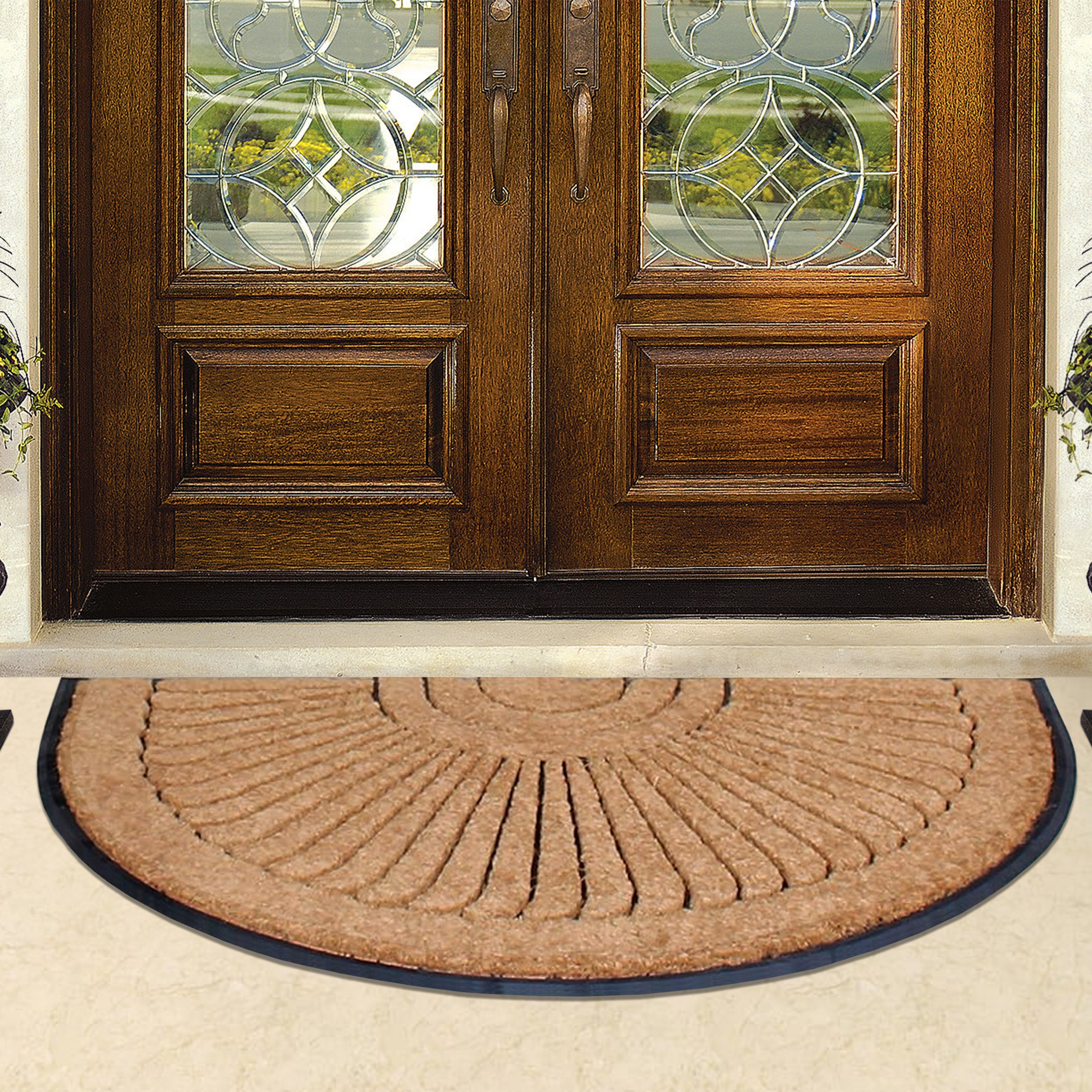 patio door mat coir curved shape outdoor