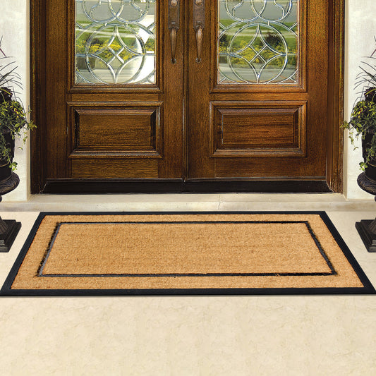 weather resistant coir entry mat with rubber backing
