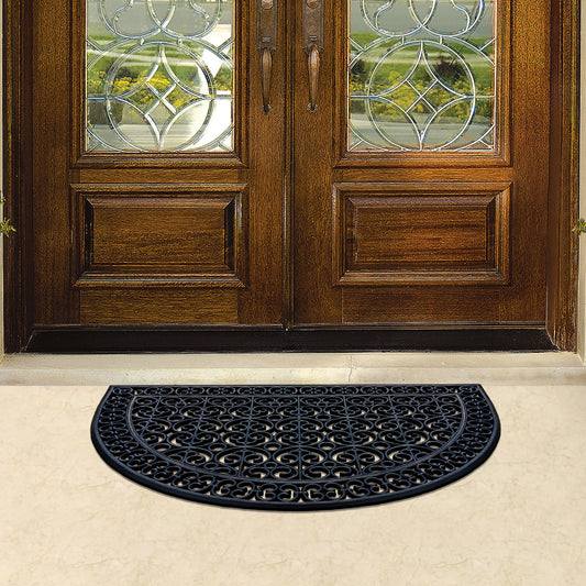 weather resistant half circle rubber doormat