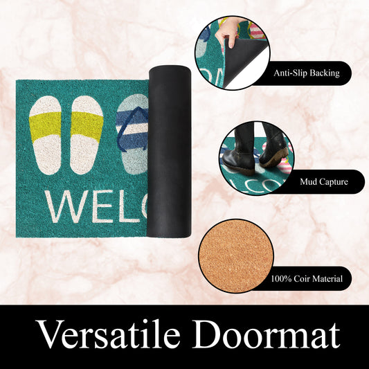 Welcome Slippers Coastal Coir Doormat 18x30, view 4