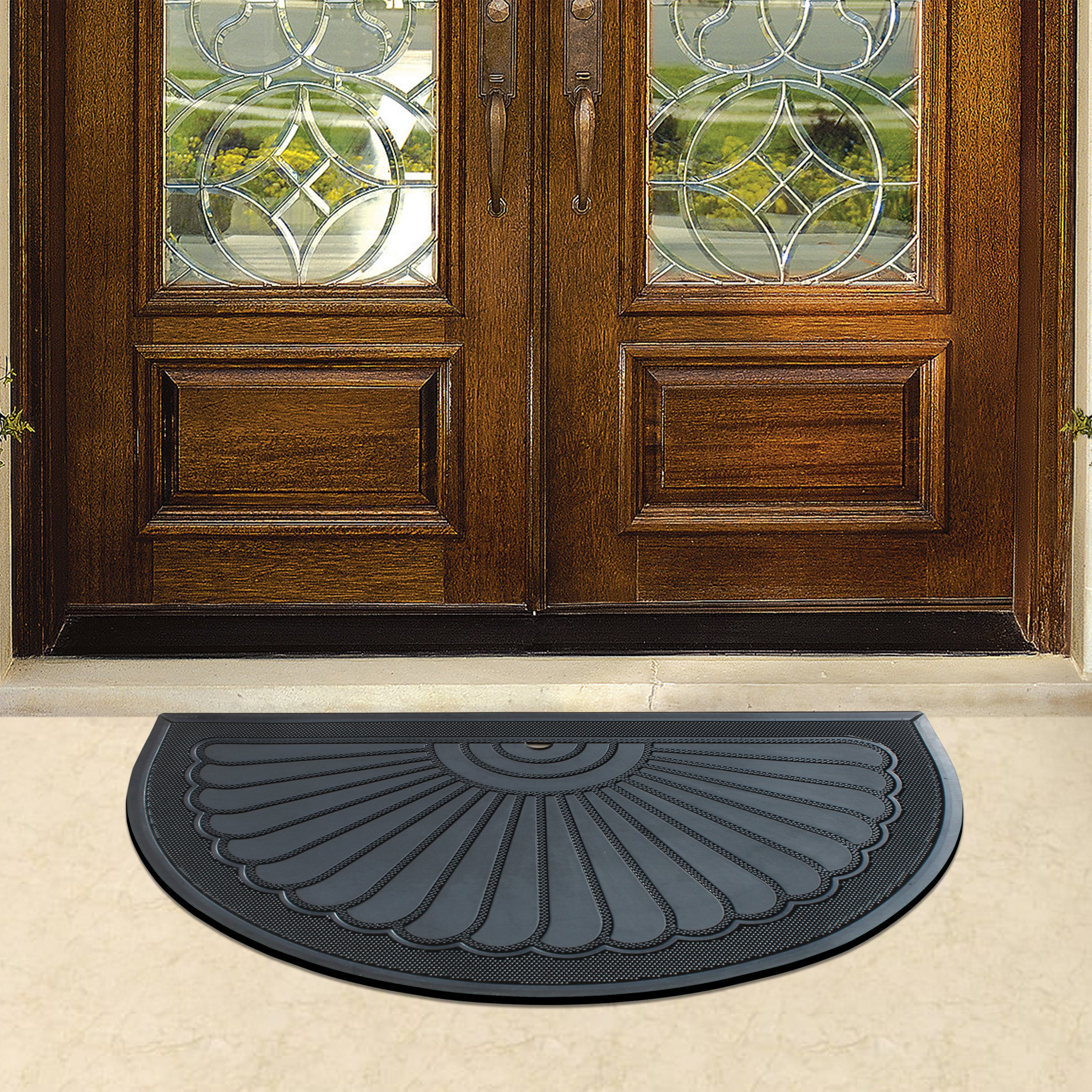 weather resistant rubber front door mat
