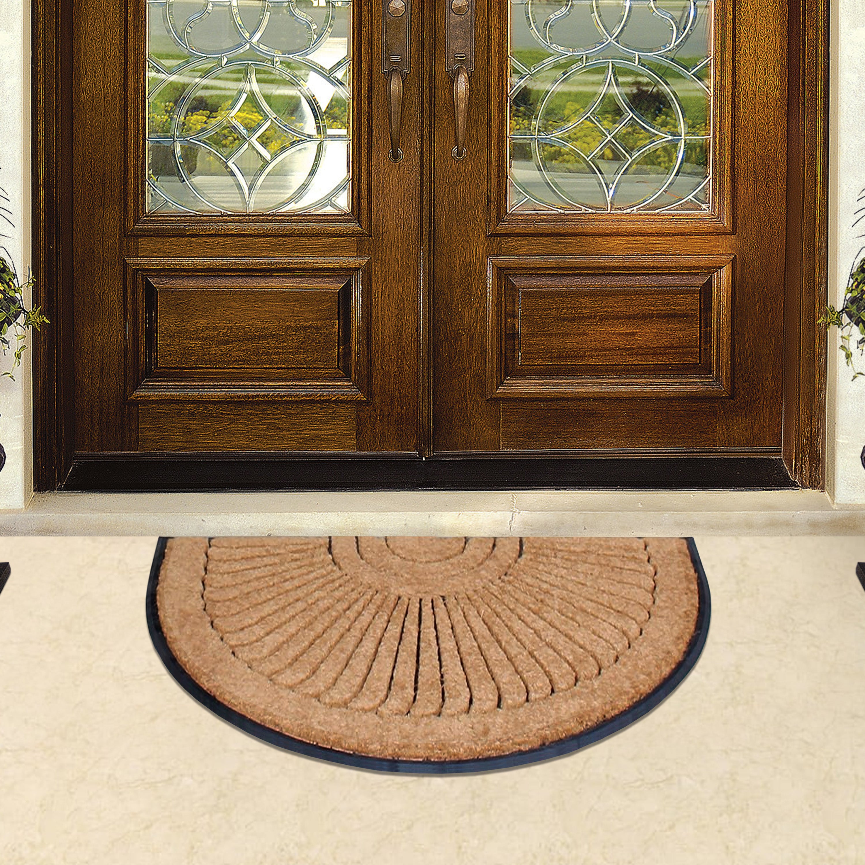 patio door mat coir curved shape outdoor