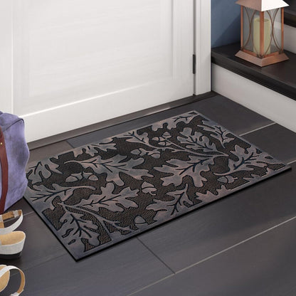 A1HC Flowing Leaves Copper Welcome Door Mat 18"x30", Outdoor Rubber Entrance Mat, Non-Slip Backing