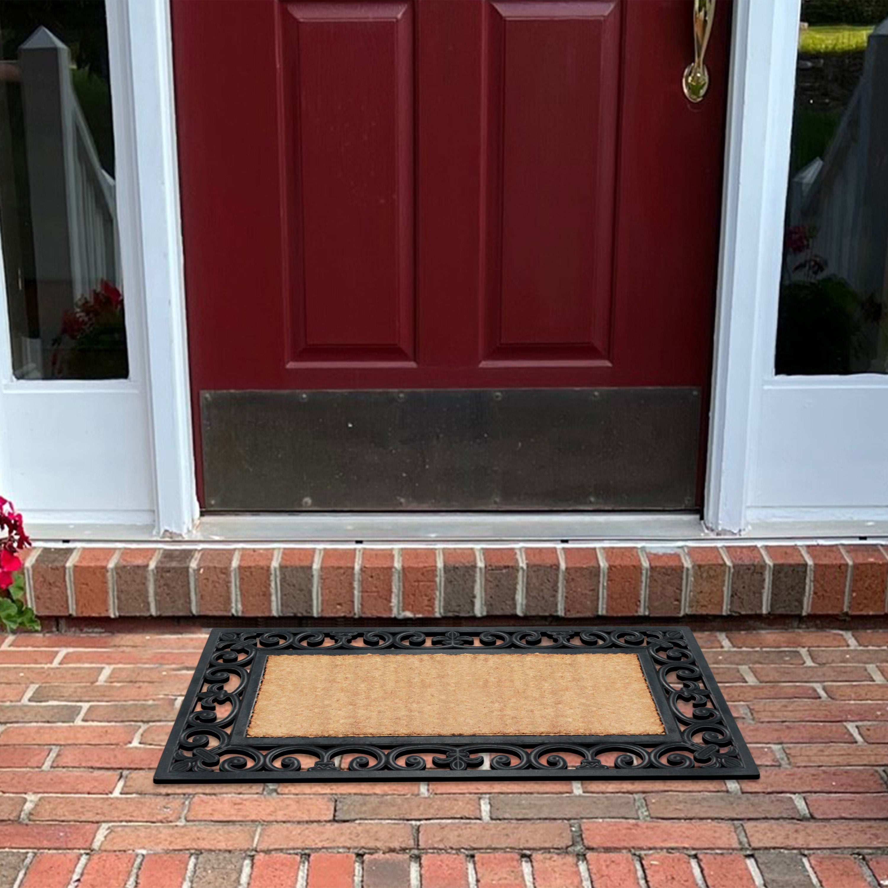 patio door mat coir and rubber border entryway