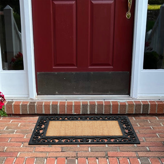 patio door mat coir and rubber border entryway