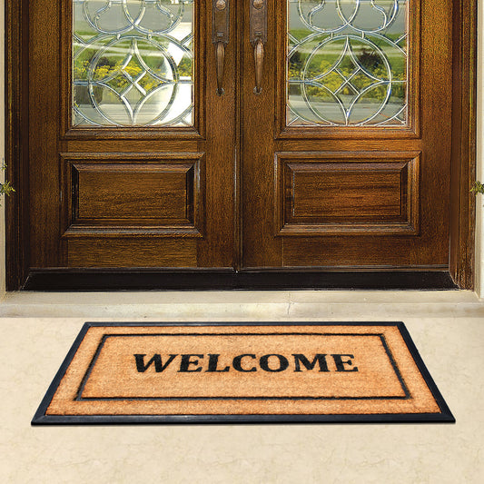 weather resistant coir door mat for porch and patio