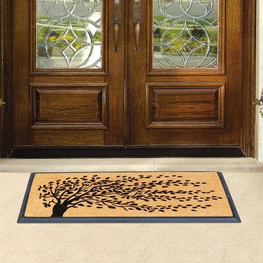 patio door mat coir tree design entryway