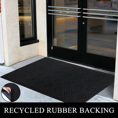 A1HC Durable Multi Purpose Polypropylene Rubber Door Mat, 36"X60" Indoor Outdoor All Weather Doormat