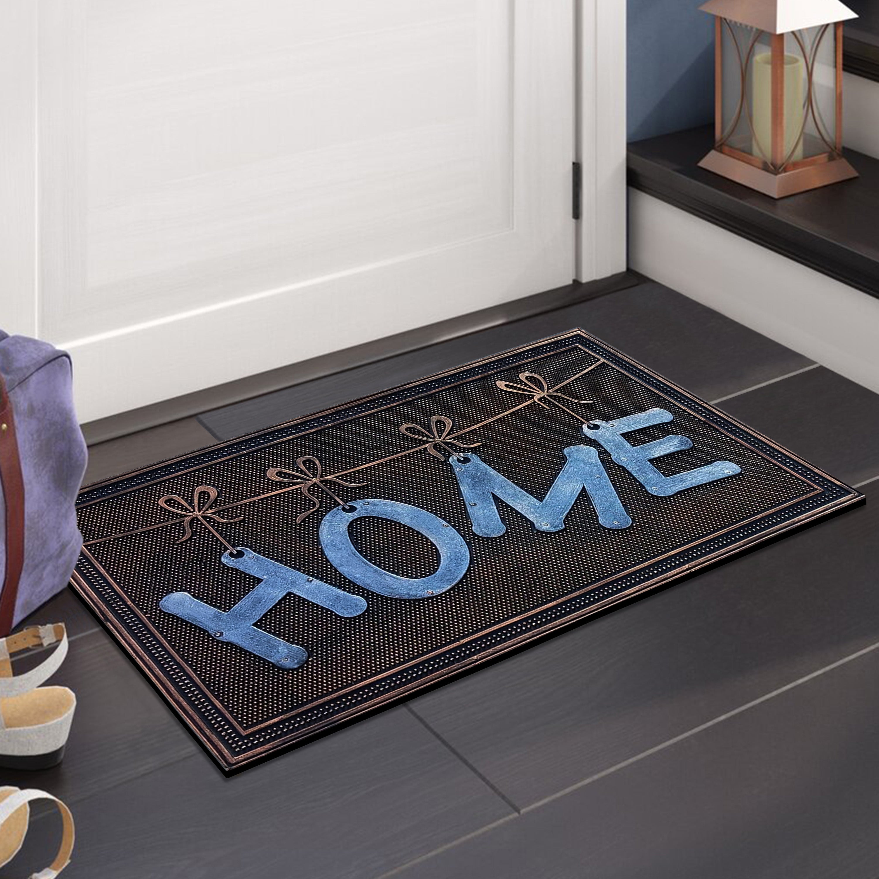 textured rubber doormat for dirt trapping performance